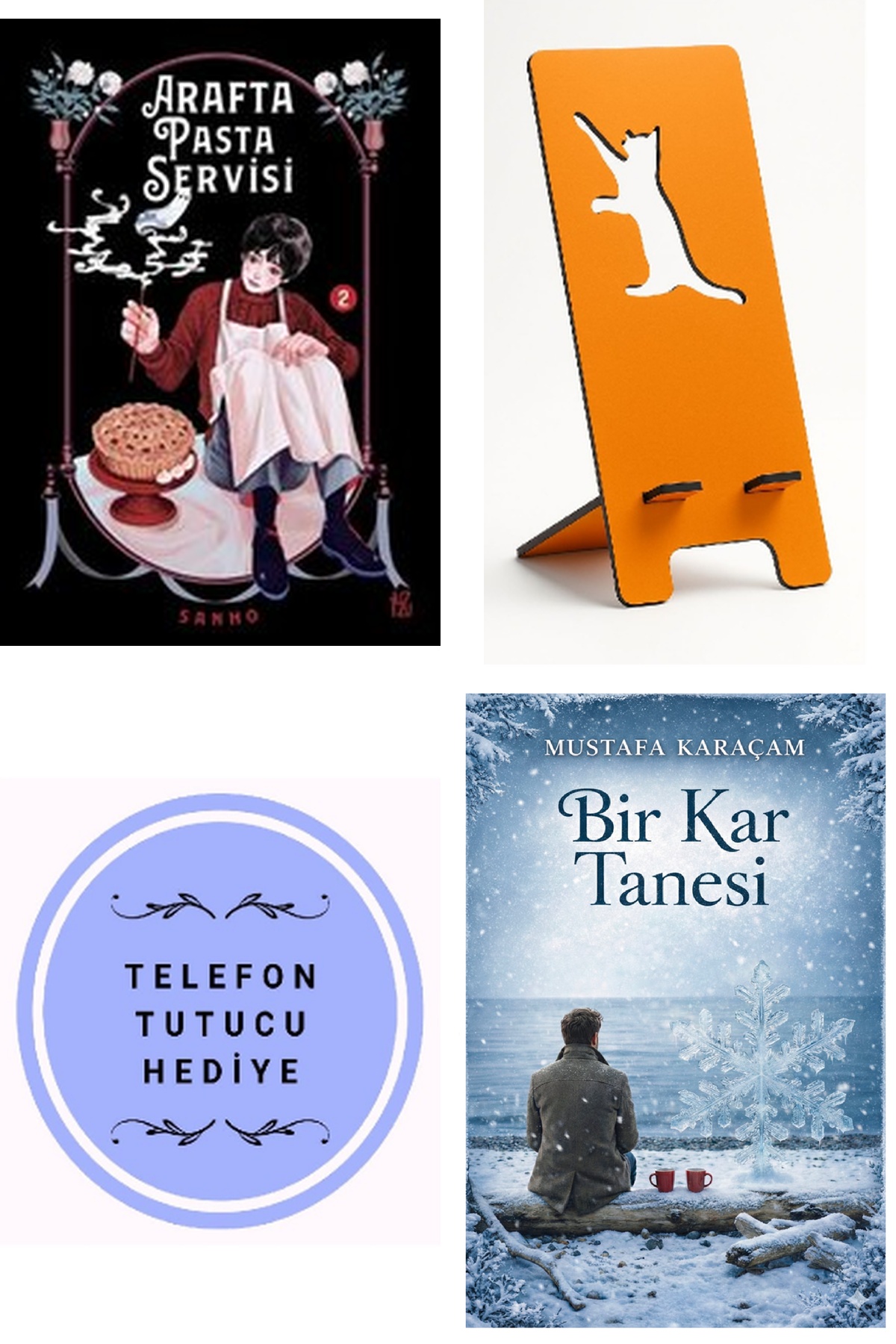 Arafta Pasta Servisi 2 - Fleksi Kapak + Telefon Tutucu + Bir Kar Tanesi