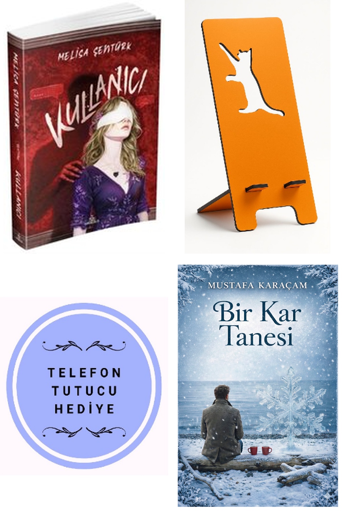 Kullanıcı + Telefon Tutucu + Bir Kar Tanesi