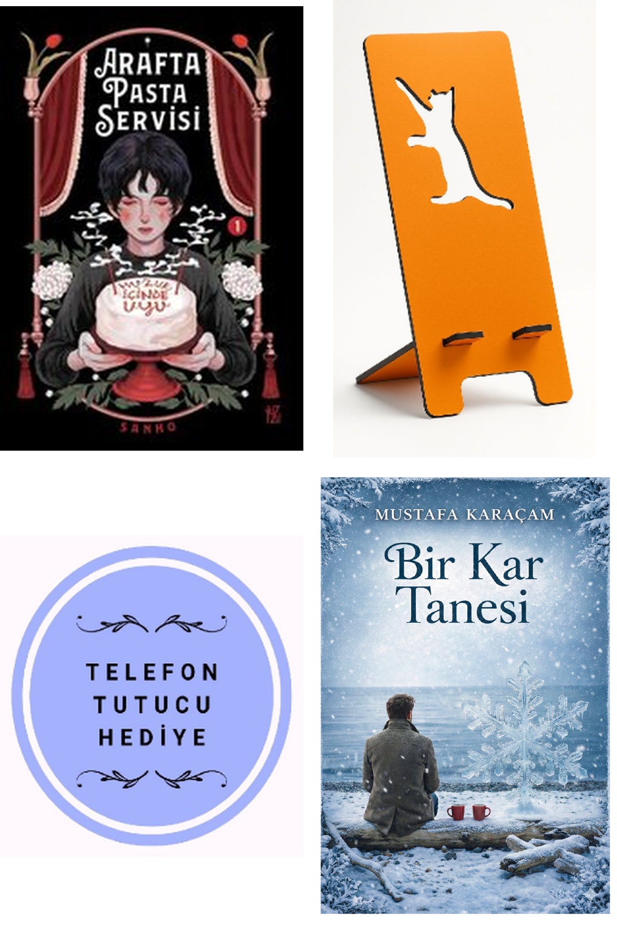 Arafta Pasta Servisi + Telefon Tutucu + Bir Kar Tanesi