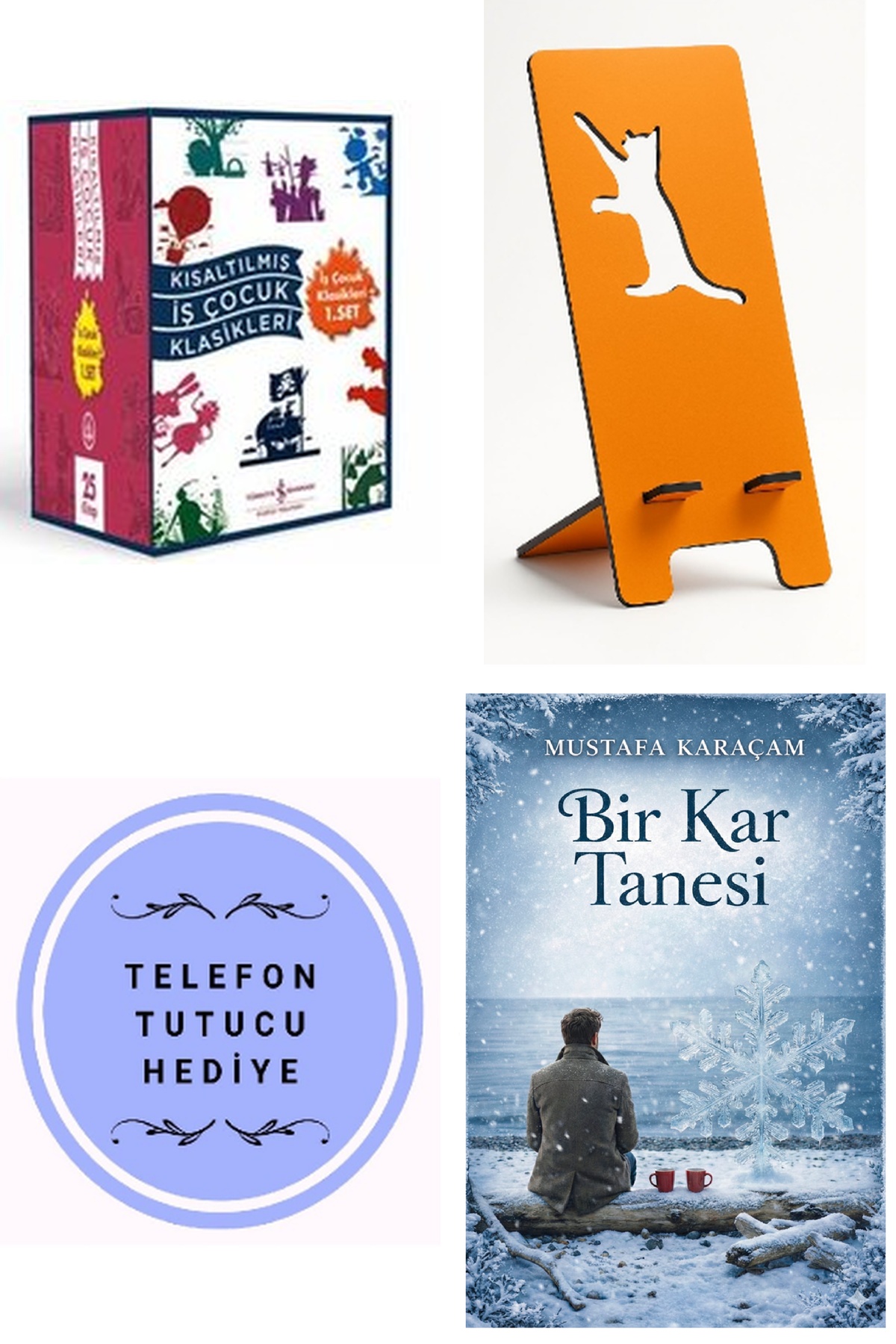 Kısaltılmış İş Çocuk Klasikleri 1.Set + Telefon Tutucu + Bir Kar Tanesi